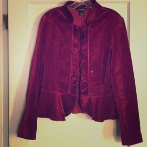 Sharp red velvet jacket